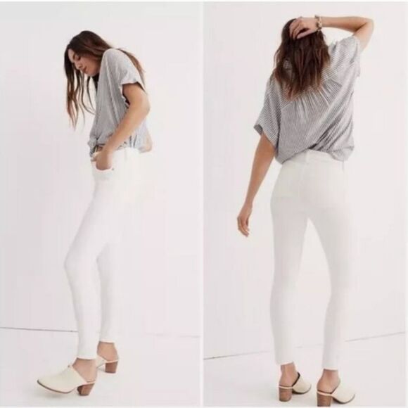 Madewell Denim - Madewell 9" High-Rise Skinny Jeans in Pure White Size 24T